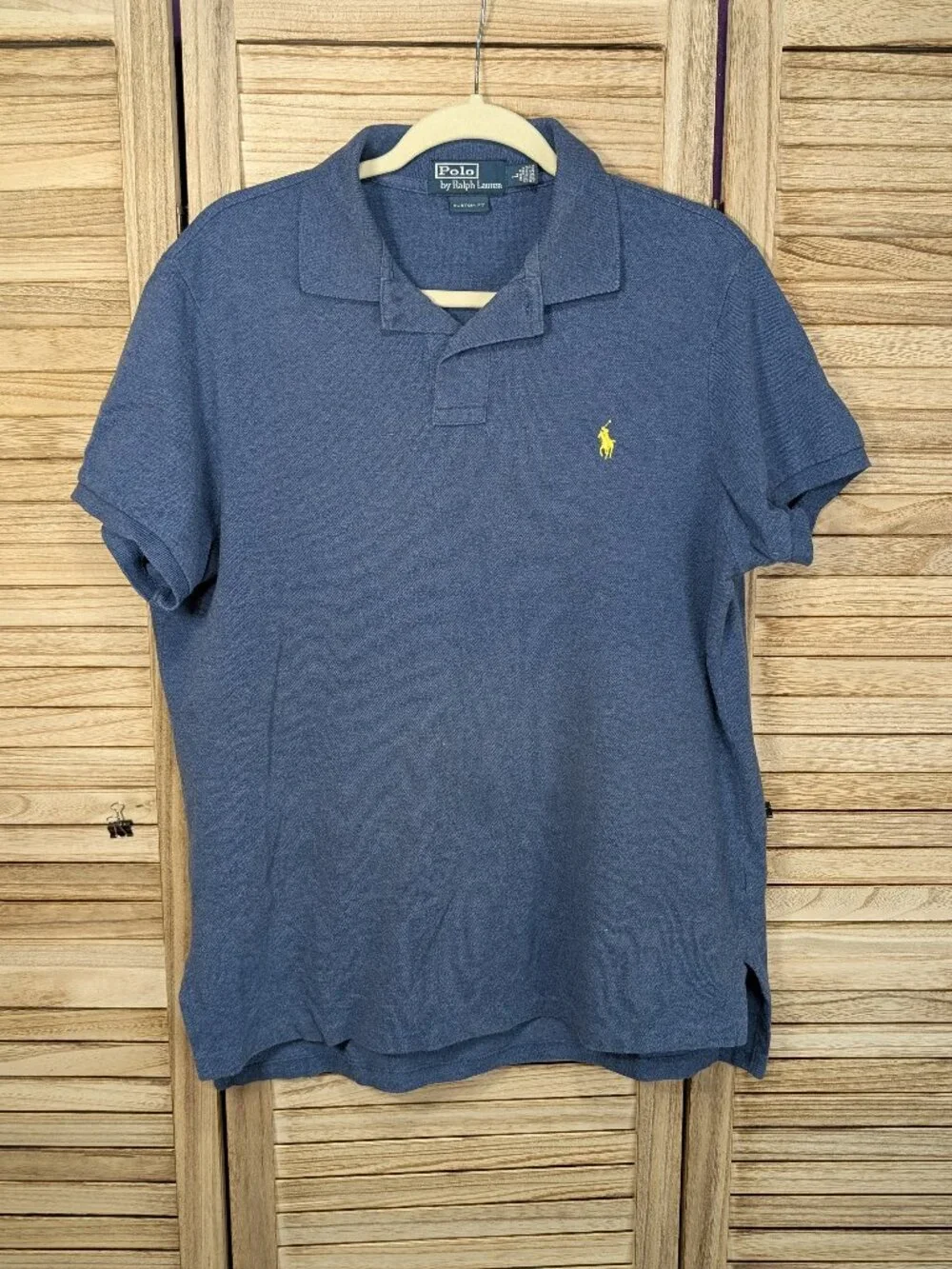 Polo by Ralph Lauren Navy Polo with Yellow Pony Size Large